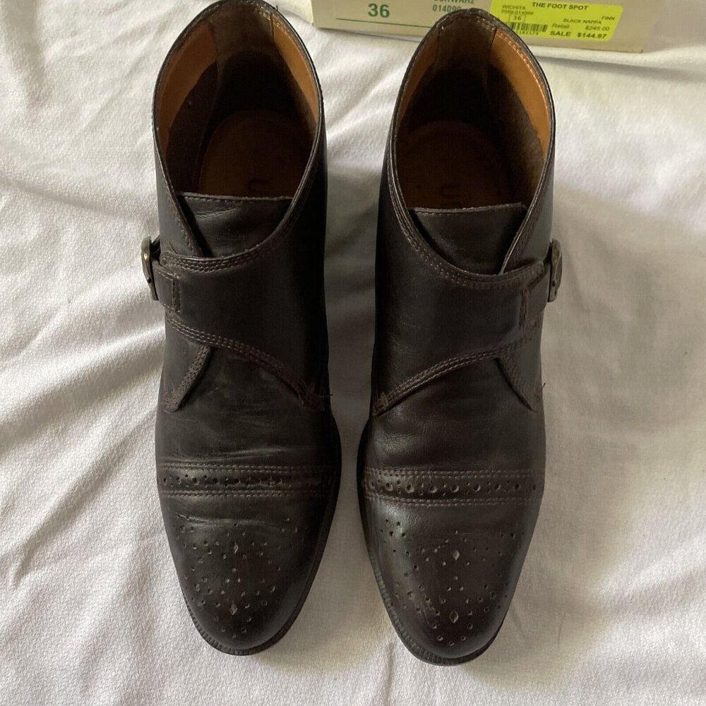 Finn Comfort Classic Womens Black Leather Buckle Shoes Size 36